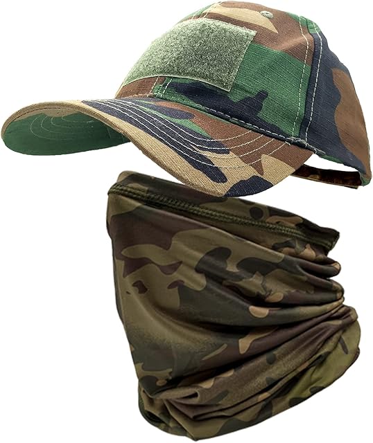 ehsbuy Camo Hats for Men with Cooling Neck Gaiter Baseball Caps Face Scarf Mask Army Tactical Military Hat Neck Tube Snoods for Running Hunting Camping Cycling Fishing Outdoor Sports