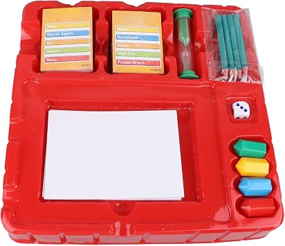 Pictionary Board Game with 1 Dice Sand Clock 2 Gaming Puzzle Interesting Card Board Game Kit for Family Friends Party Game Night Paper Composite Wood Materials