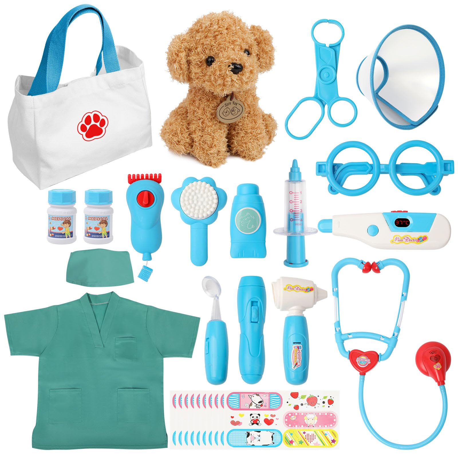 Liberry Doctor Kit Toy for Toddlers 3 4 5 6 Years Old, Blue