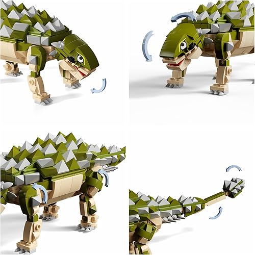 Miniatura 3 de LEQUMOC Juego de dinosaurios en construcción, L005 Ankylosaurus Jurassic, Dino World Park, juego para niños y niñas, a partir de 4 años, 601 unidades