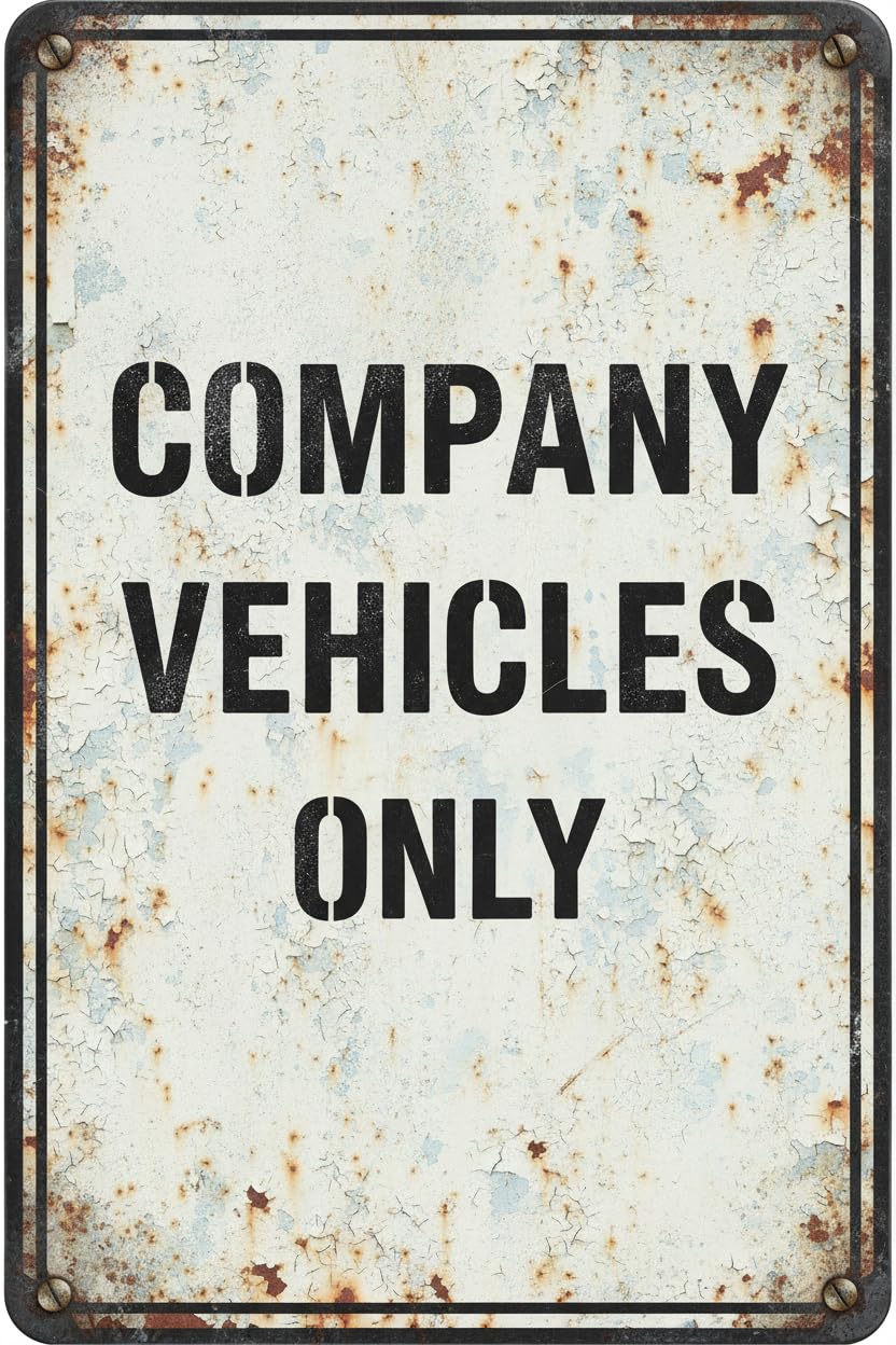 Wall Decor Company Vehicles Only - Parking Sign Metal Sign 8x12Inch Clear Signage For S, Fences Vintage Signs Aluminum Plates Printed