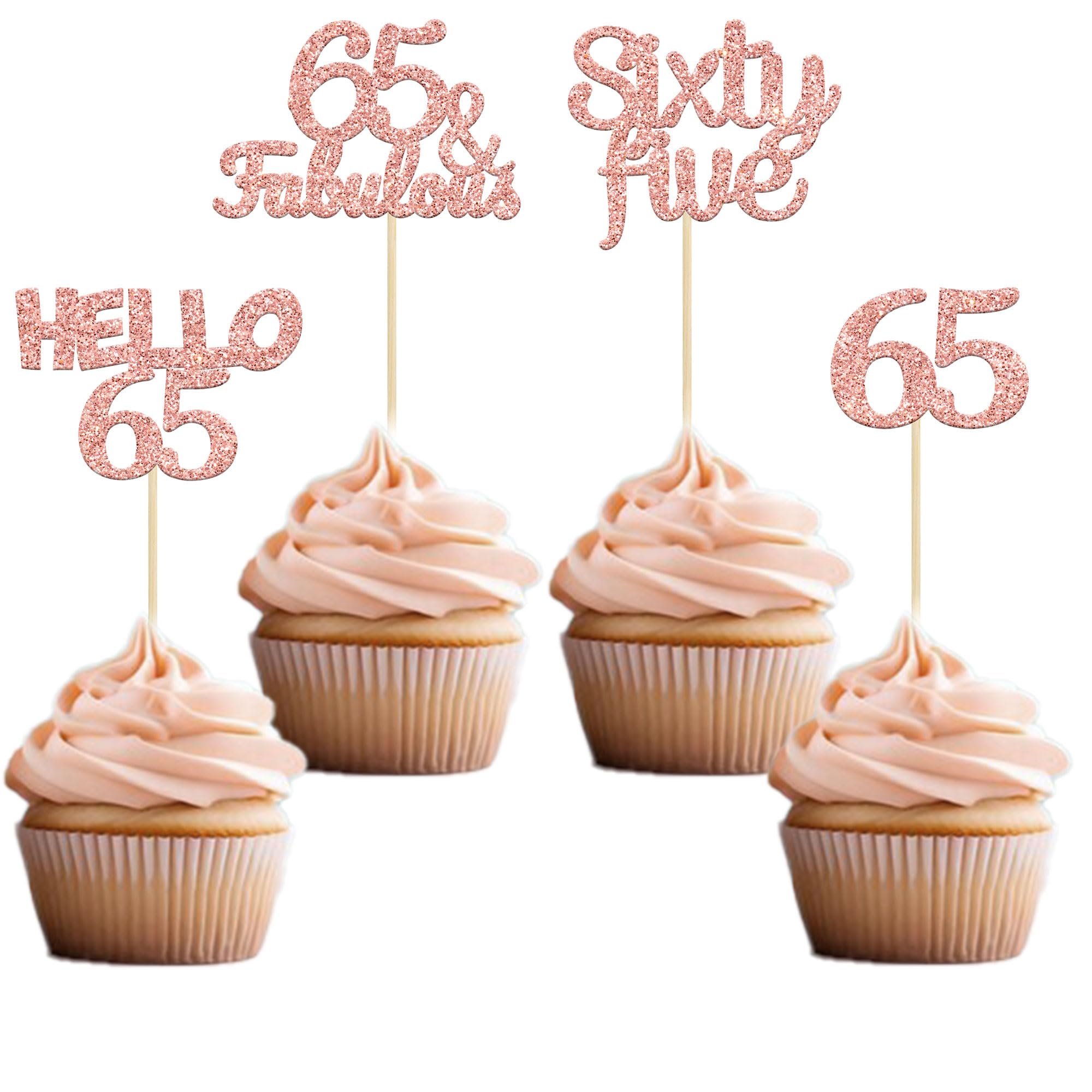4. Juli Cupcake Topper Set – 36 Stück, Rot Glitzernd, Für Unabhängigkeitstag & Patrioten-Partys