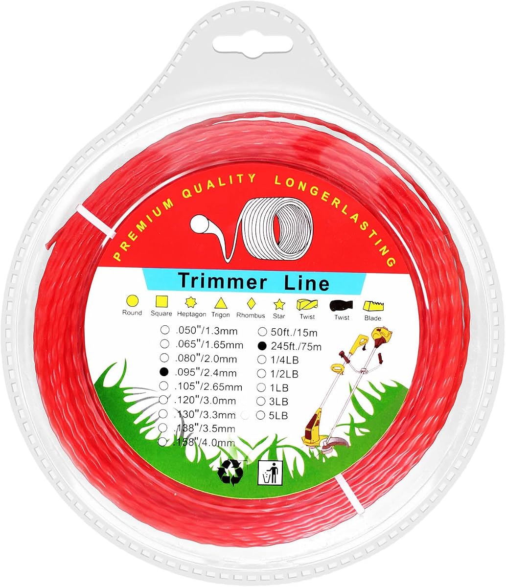 Trimmer Line 49-16-2713 for Milwau-kee Weed Eater 2725-20 | Fits Most Gas & Standard Trimmer Heads Waukee Weed Eater String -.095in X 250FT