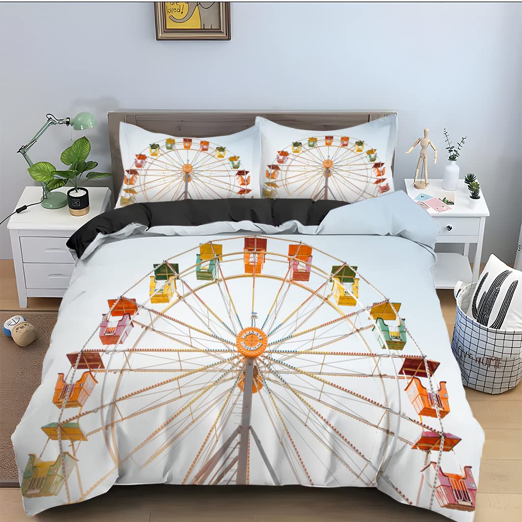 Parure de lit 220x240 grande roue pour une chambre adulte lumineuse