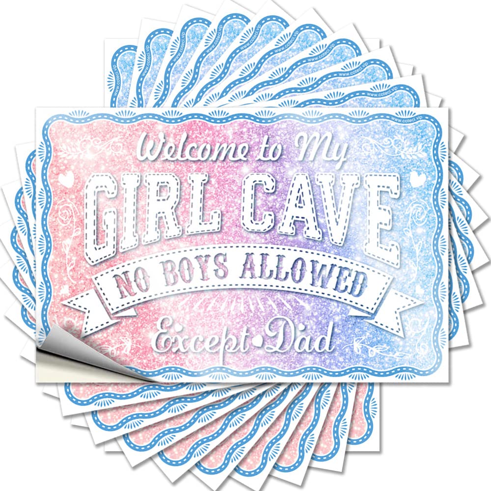 Stickers Vinyl Waterproof Self-Adhesive & Mental Health Laminated - No Boys Allowed for Girls New Driver Car | Garage Signs Men Funny(6X9CM-10Pcs)