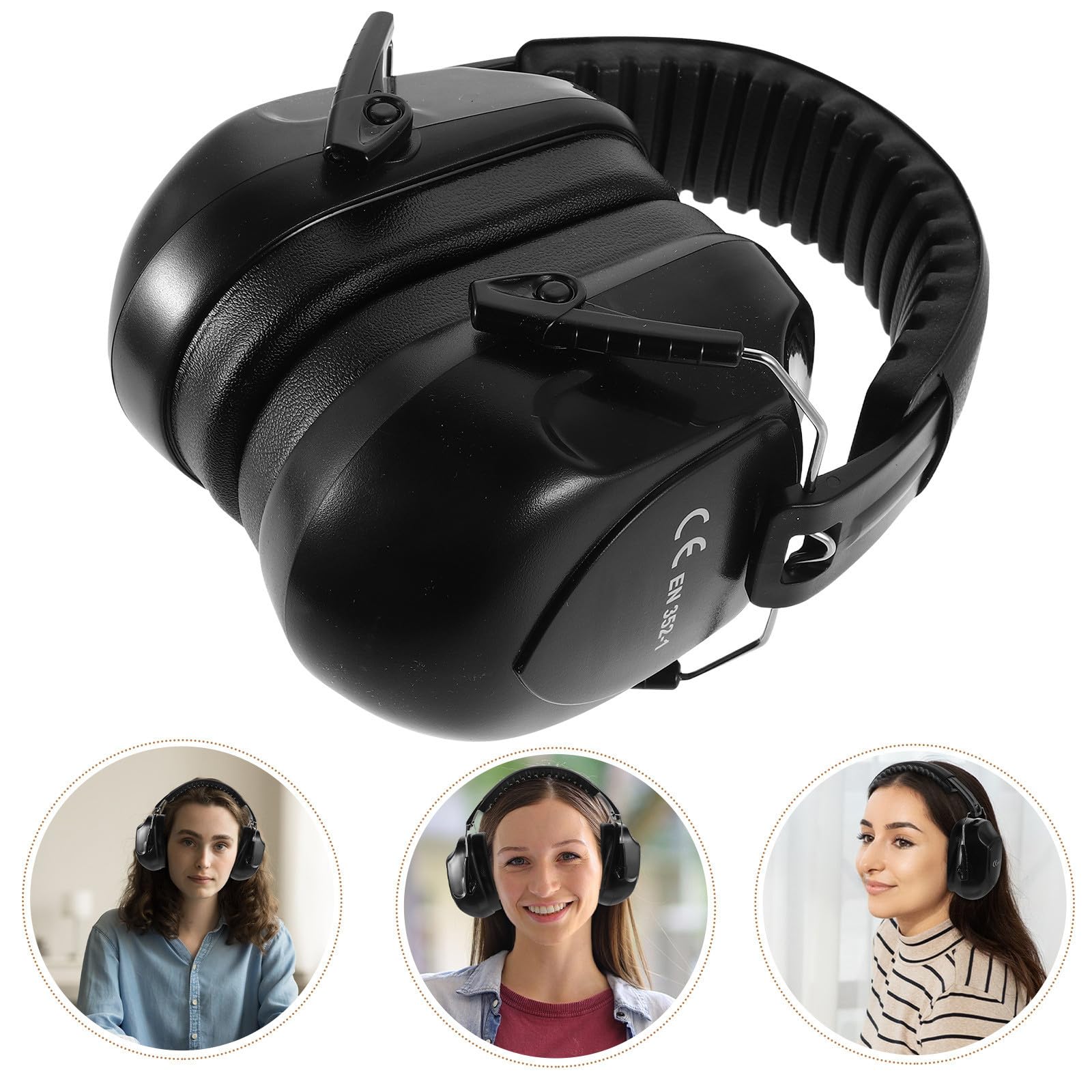 2 Pièces Casque Antibruit Noir en Abs Atténuation Sonore et Maintien Stable, pour Étude et Environnements de Travail Bruyants