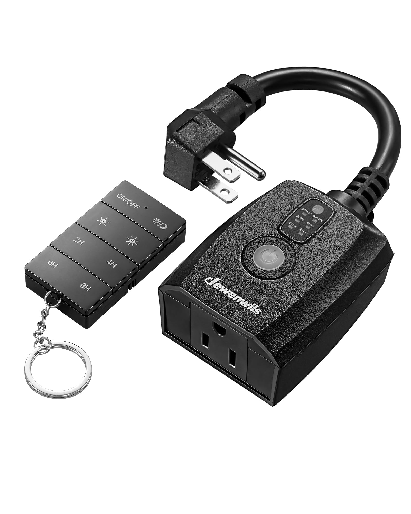 DEWENWILS Dusk to Dawn Dimmer Plug, 100FT Conrtrol Range Dimmable Timer, Compatible with Dimmable LED/Tungsten Bulbs, Waterproof Outdoor Dimmer for