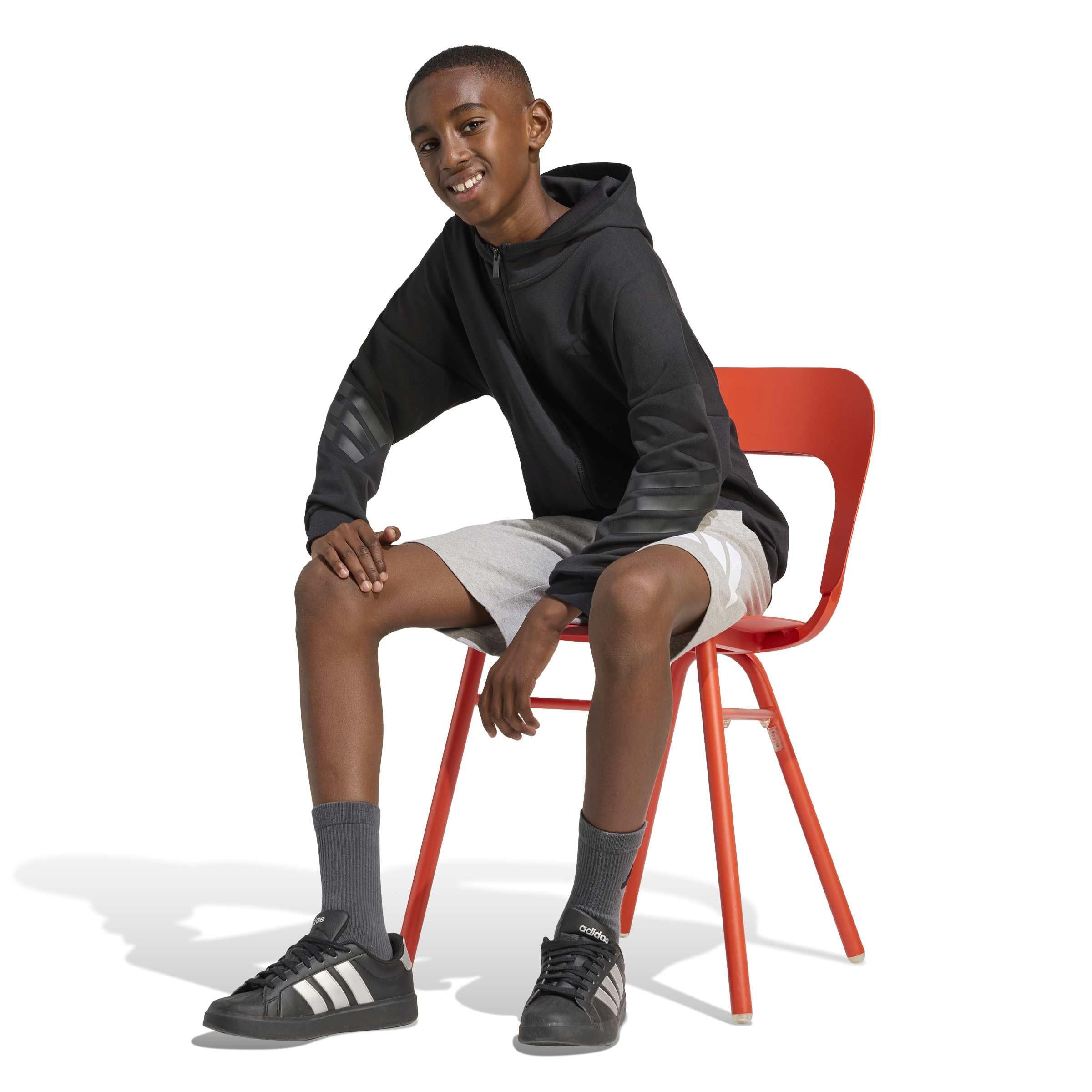 adidas Uniseks - dzieci Future Icons 3 Stripes Full Zip Hoodie Sweatshirt, black/black, 15-16 Years