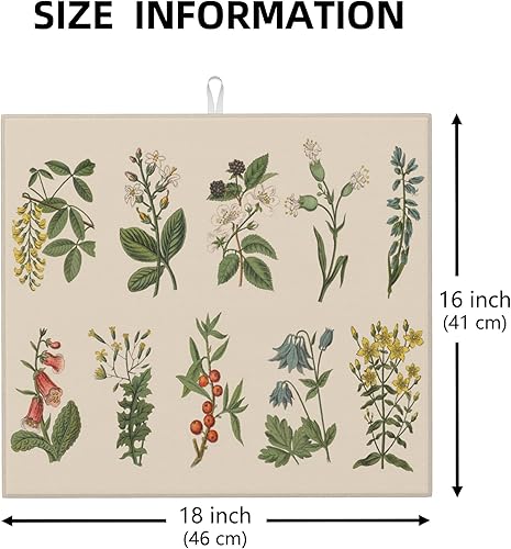 Miniatura 4 de Tapete de secado de platos de plantas para encimera de cocina, tapete grande de secado de platos de microfibra para platos, absorbente, reversible,