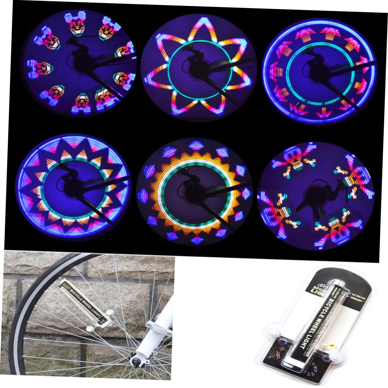 BESPORTBLE 2 Pz Accessori per Biciclette luci per Mountain Bike Bicicletta Luce per Mountain Bike luci Ruota a LED Luce della Ruota a LED Luce spke per Bici di Notte parlava Chiaro Raggi