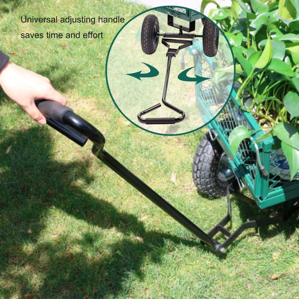 Garden Carts Yard Dump Wagon Cart Lawn Utility Cart Outdoor Steel Heavy Duty Beach Lawn Yard Landscape : Patio, Lawn & Garden