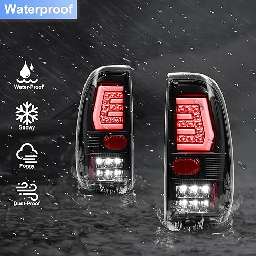 Miniatura 24 de ROXX Conjunto de luz trasera compatible con Ford F-150/F-250/F-350 1999 2000 2001 2002 2003 Ford F-150/F-250/F-350 lado del conductor y del pasajero