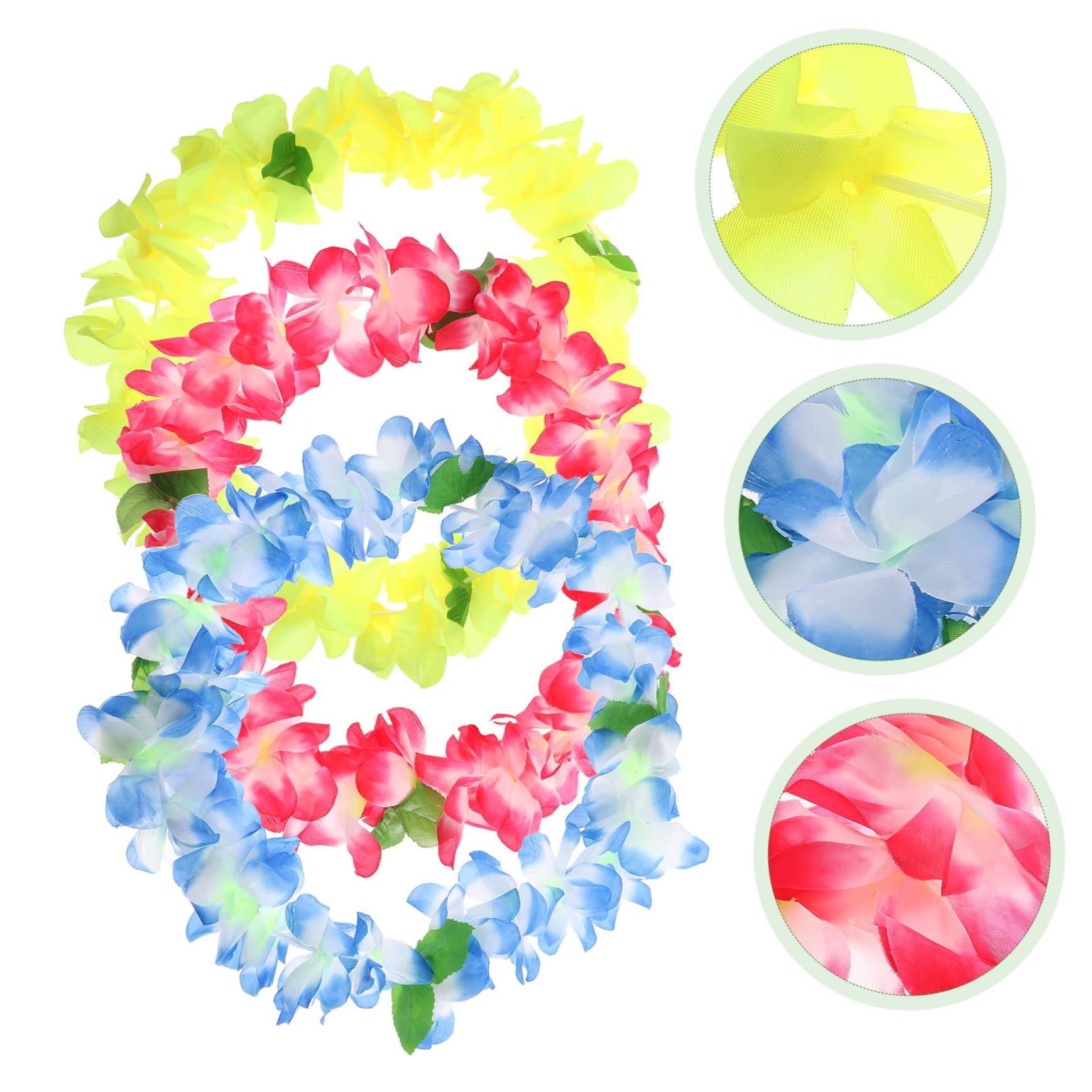 IWOWHERO 3Pcs Hawaiian Leis Necklace for Pets Tropical Flowers Dance Garland Costume Accessory and Yellow for Hawaii Theme Parties and Pet Styling