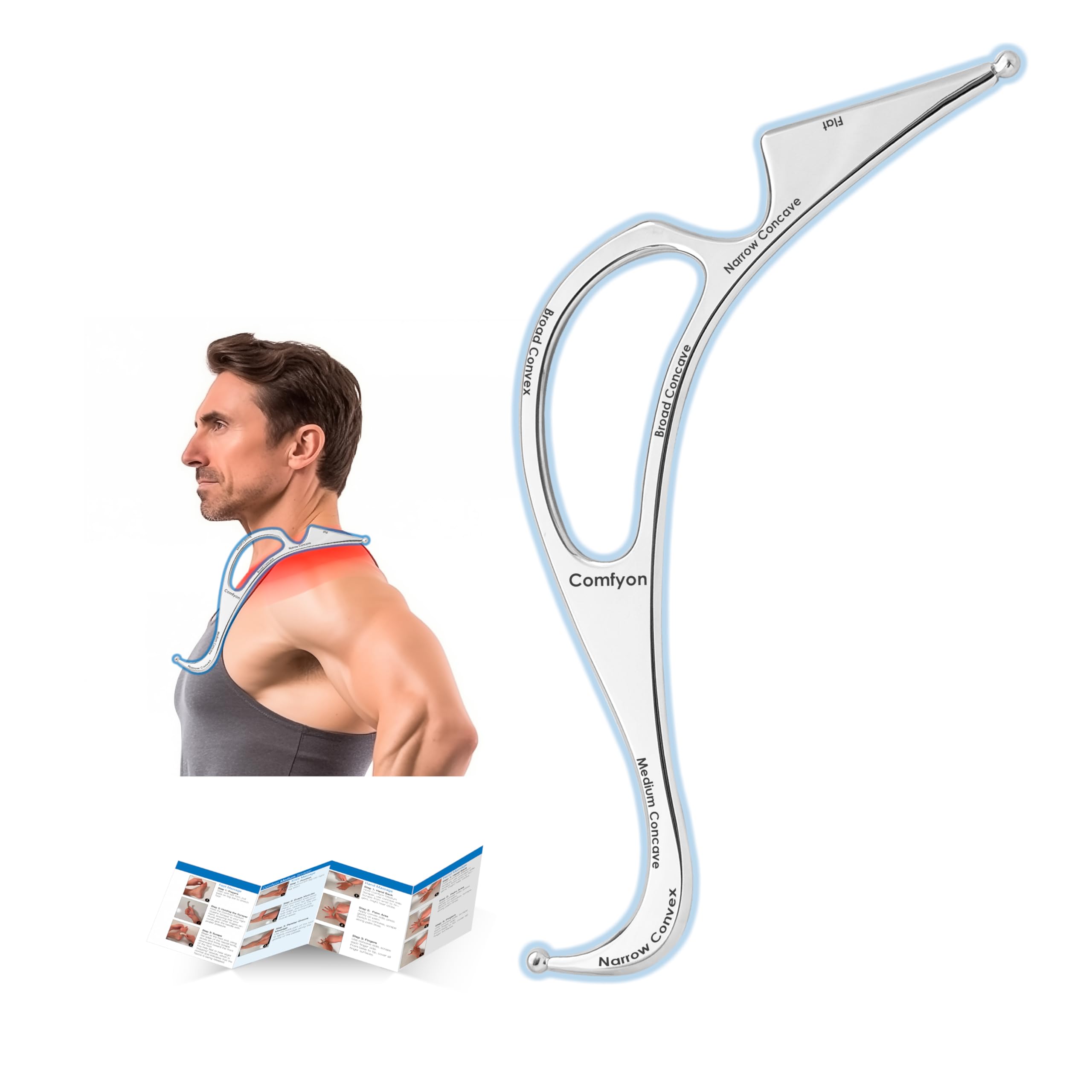 Muscle Scraper Tool/Gua Sha Muscle Scraper Tool for Soft Tissue, Physical Therapy Muscle Scraping Tool for Back, Legs, Arms, Neck, Shoulder/Scar Tissue Massage Tool/IASTM Tool/HSA FSA