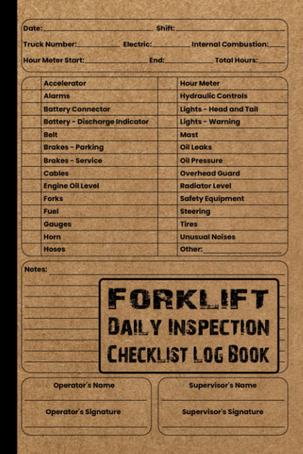 Buy Forklift Daily Inspection Checklist Log Book Forklift Operator