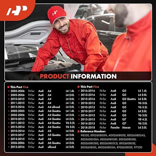 Miniatura 2 de A-Premium Compresor de aire acondicionado de CA con embrague compatible con A4 2004-2015, A4 Allroad 2013-2016, A4 Quattro, A5, A6, Q3, Q5, Q7 y