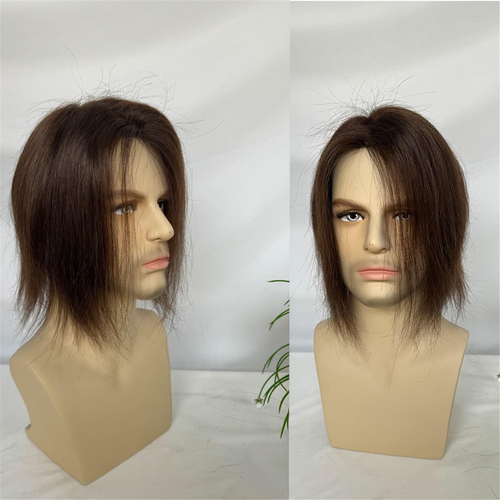 Stylizacja Tupecik z systemem wymiany ludzkich włosów dla mężczyzn 9 cali(Dark Brown)
