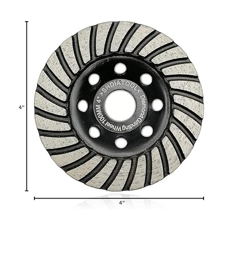 Miniatura 6 de SHDIATOOL Rueda de copa de molienda de diamante de fila turbo de 4 pulgadas para ladrillo de mampostería de mármol de granito de hormigón se adapta