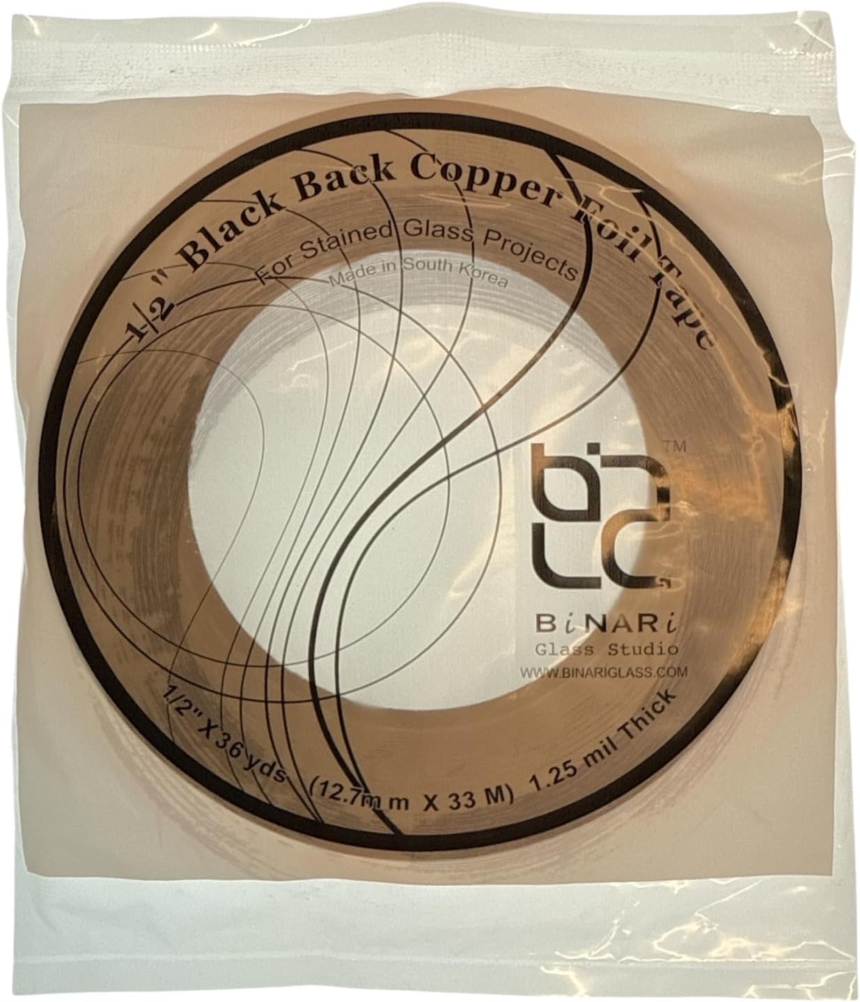 All Kinds of Copper Foils for Stained Glass Works (1/2 Black Foil)