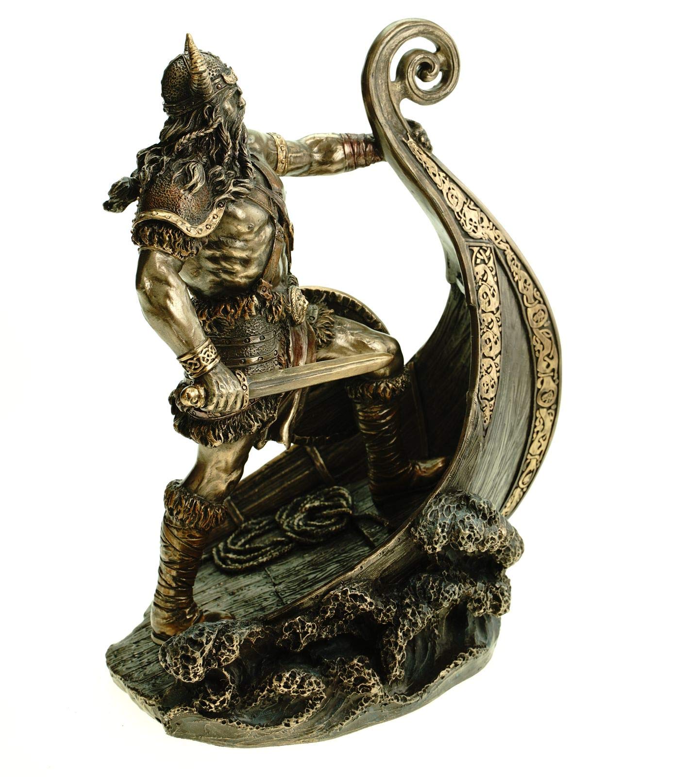 Veronese 708-7655 Figura Vikingo Está En Bug Seines Drachenschiffes 24CM