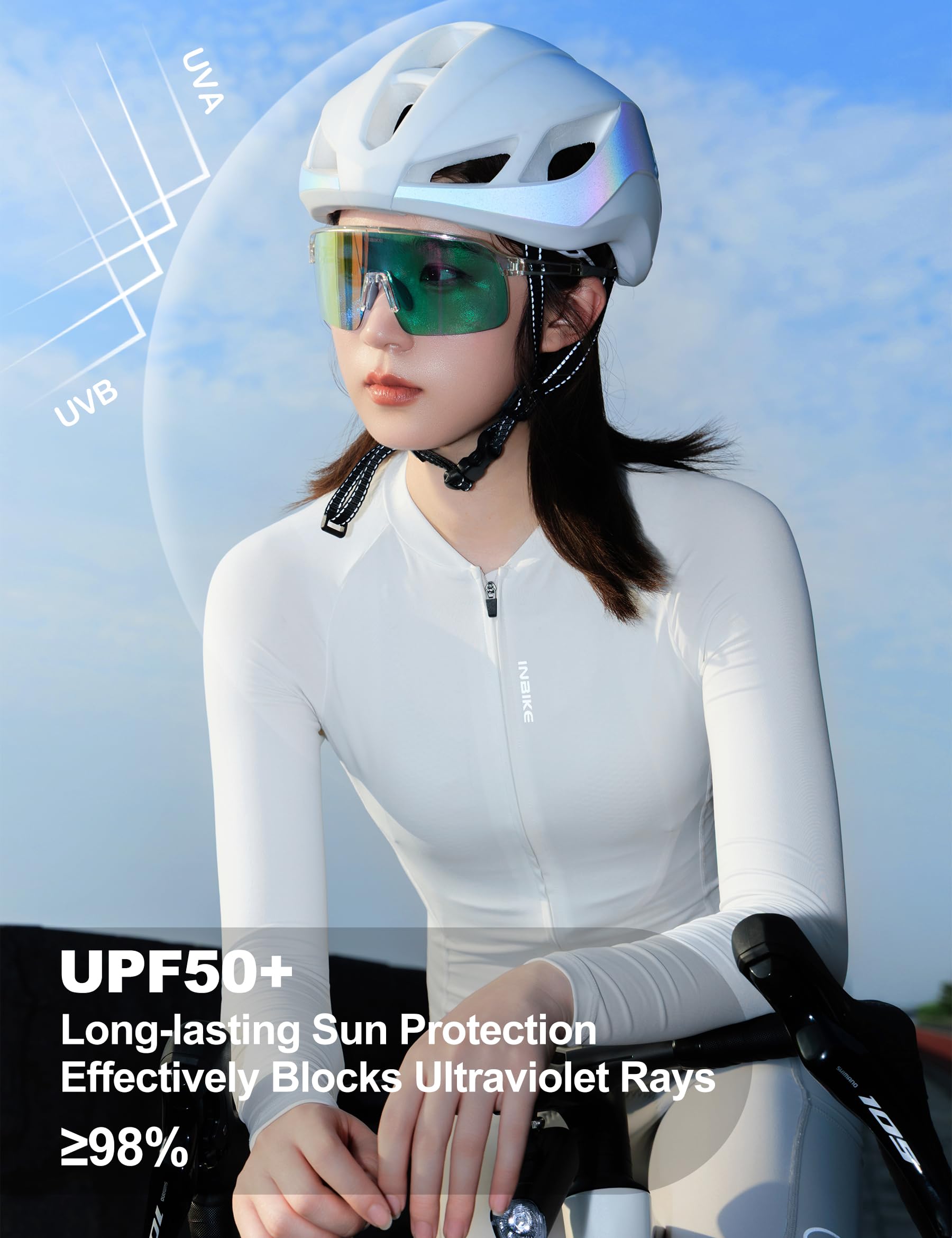 INBIKE Maillot de Cyclisme Femme Manches Longues pour VTT Séchage Rapide avec Motifs Réfléchissants pour Sport Outdoor LY4019