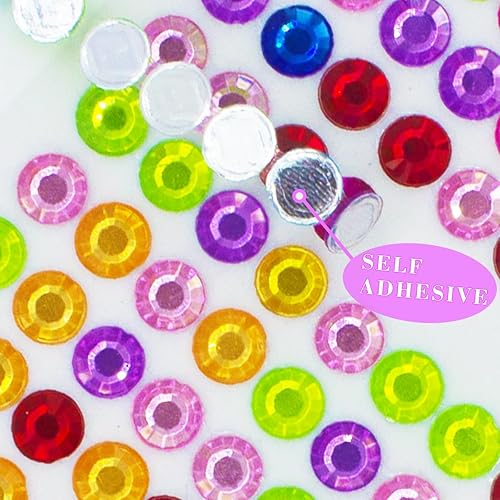 Miniatura 7 de Calcomanías de diamantes de imitación autoadhesivas para la cara, gemas adhesivas para el cuerpo, ojos, joyas brillantes, diamantes de cristal para