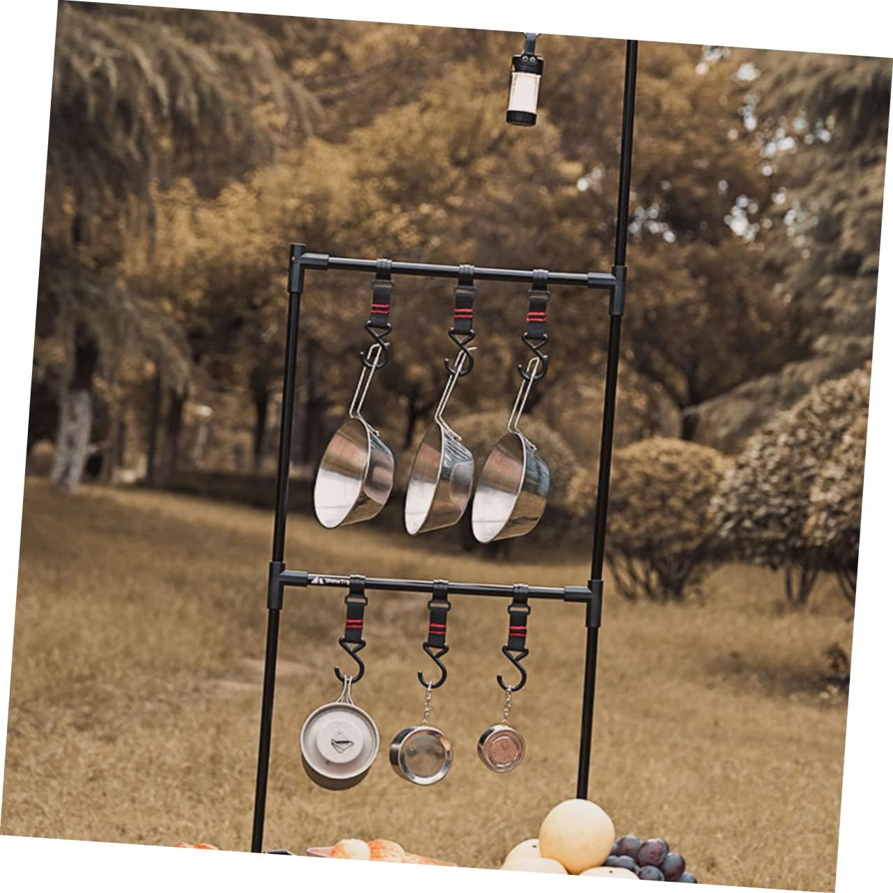 POPETPOP 1set Aluminum Alloy Camping Hanging Rack Portable Desktop Hanger for Outdoor Activities Easy to Install Compact Detachable Design for Picnics Bbqs and Camping Adventures