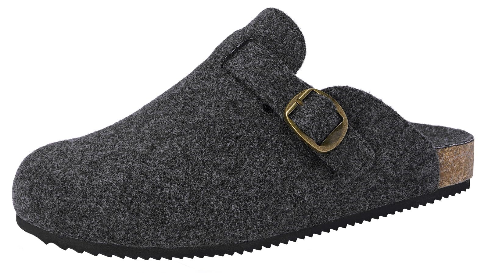 Dokela Mules et Sabots Femmes Hommes Feutre Pantoufles Hiver Chaussons Confortable Antidérapants Chauds Ajustables Fourrure Chaussures de Jardin Intérieur extérieur