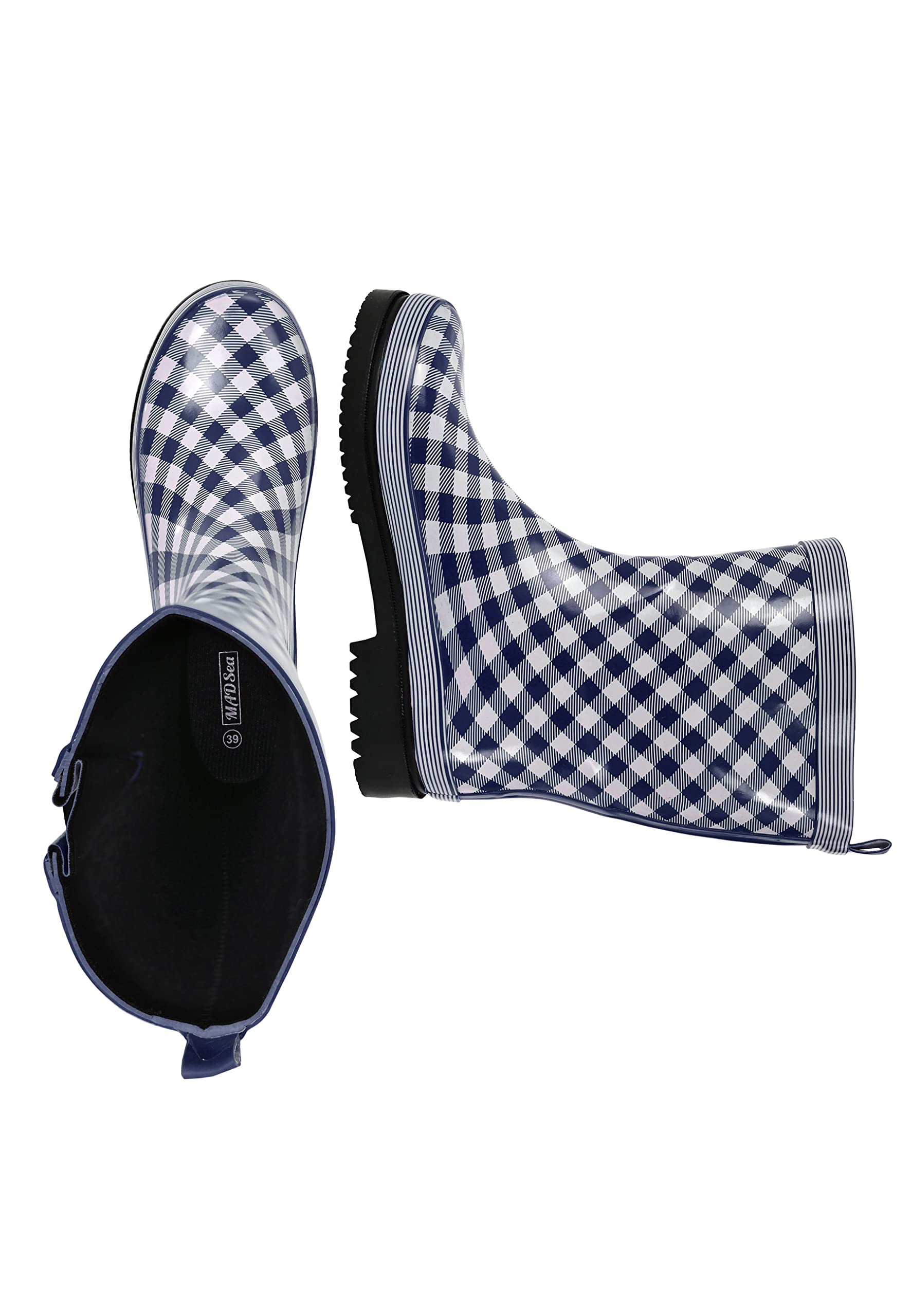 MADSea Damen Gummistiefel Ocean Checkered Halbschaft kariert