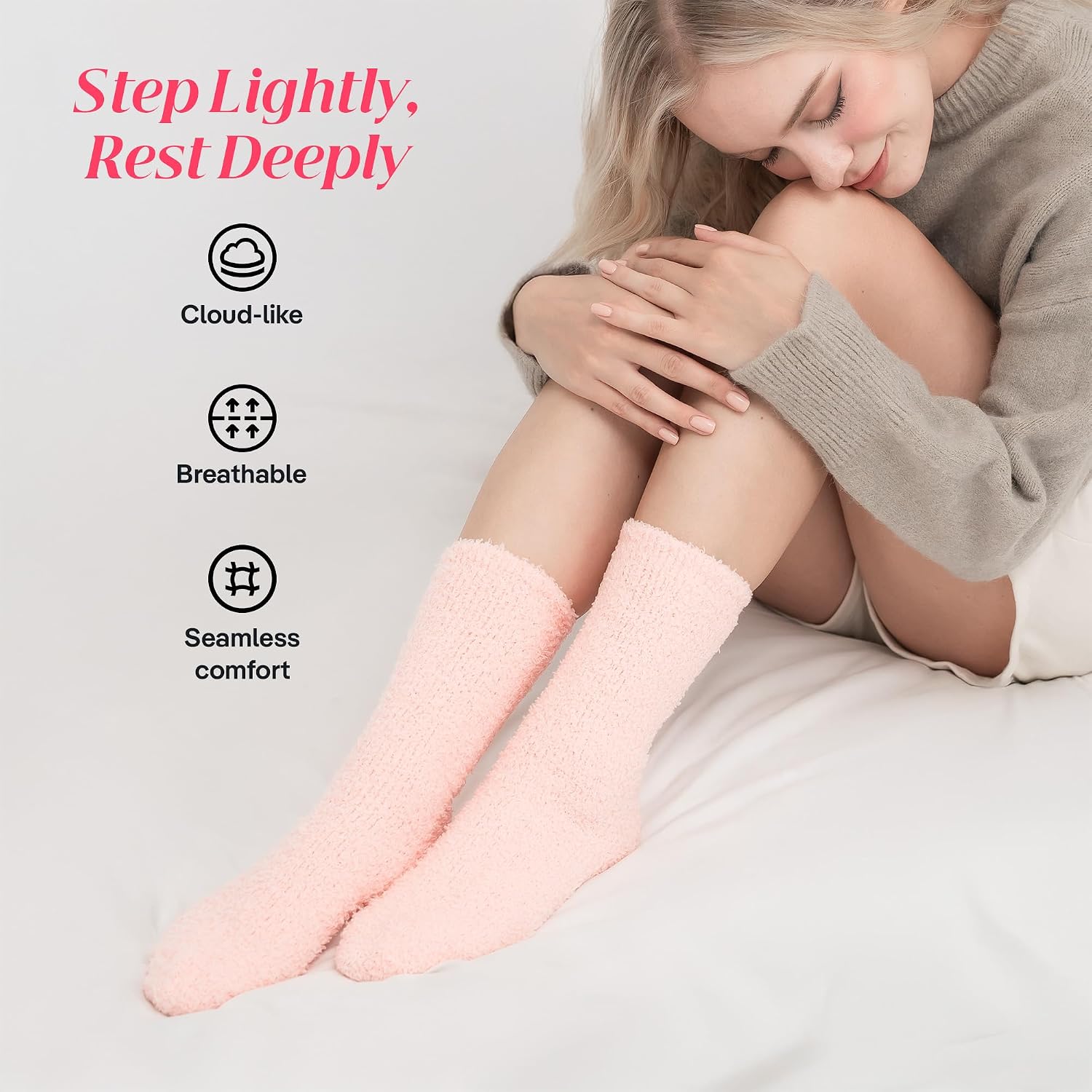 COOLMATE Fuzzy Socks for Women Gift Box – Cozy Soft Cloud Socks for Spa Home, Mother’s Day Gifts for Mom Grandma