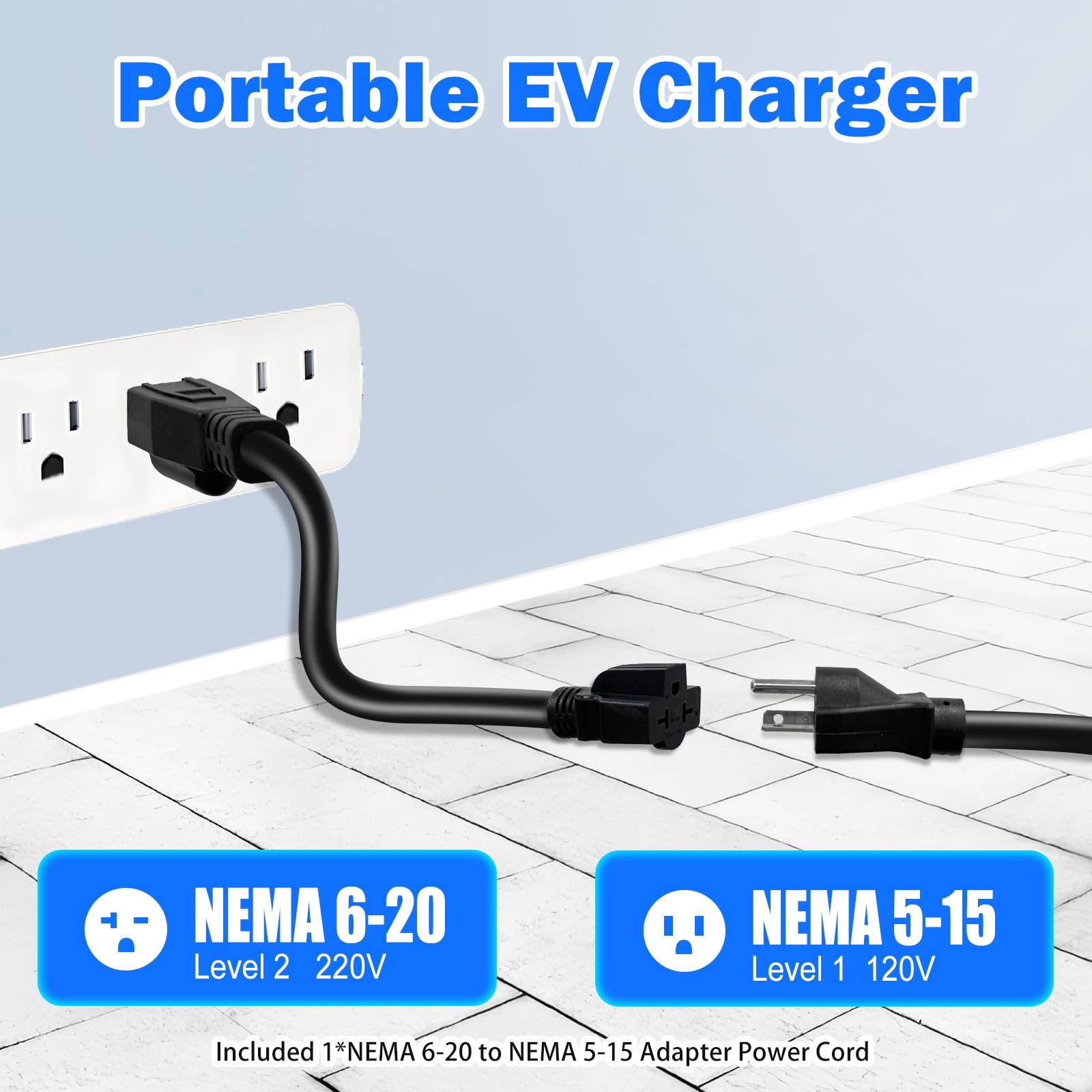 Amazon.com: SubSun Portable EV Charger with NEMA 6-20 Plug, J1772