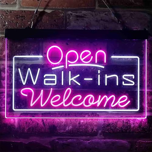 Miniatura 10 de ADVPRO Letrero de neón LED de doble color de bienvenida de Open Walk-ins, azul y rojo, 16 x 12 pulgadas st6s43-i3929-br