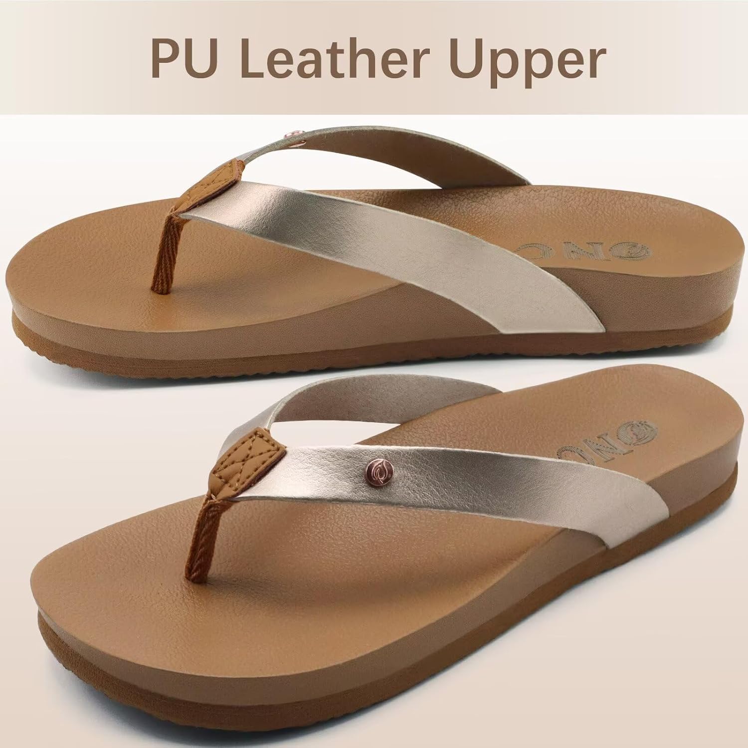 ONCAI Womens Flip Flops For Women Comfortable Strap Yoga Mat Non-Slip Women's Thong Sandal Casual Summer Beach Slippers With Arch Support - Image 6