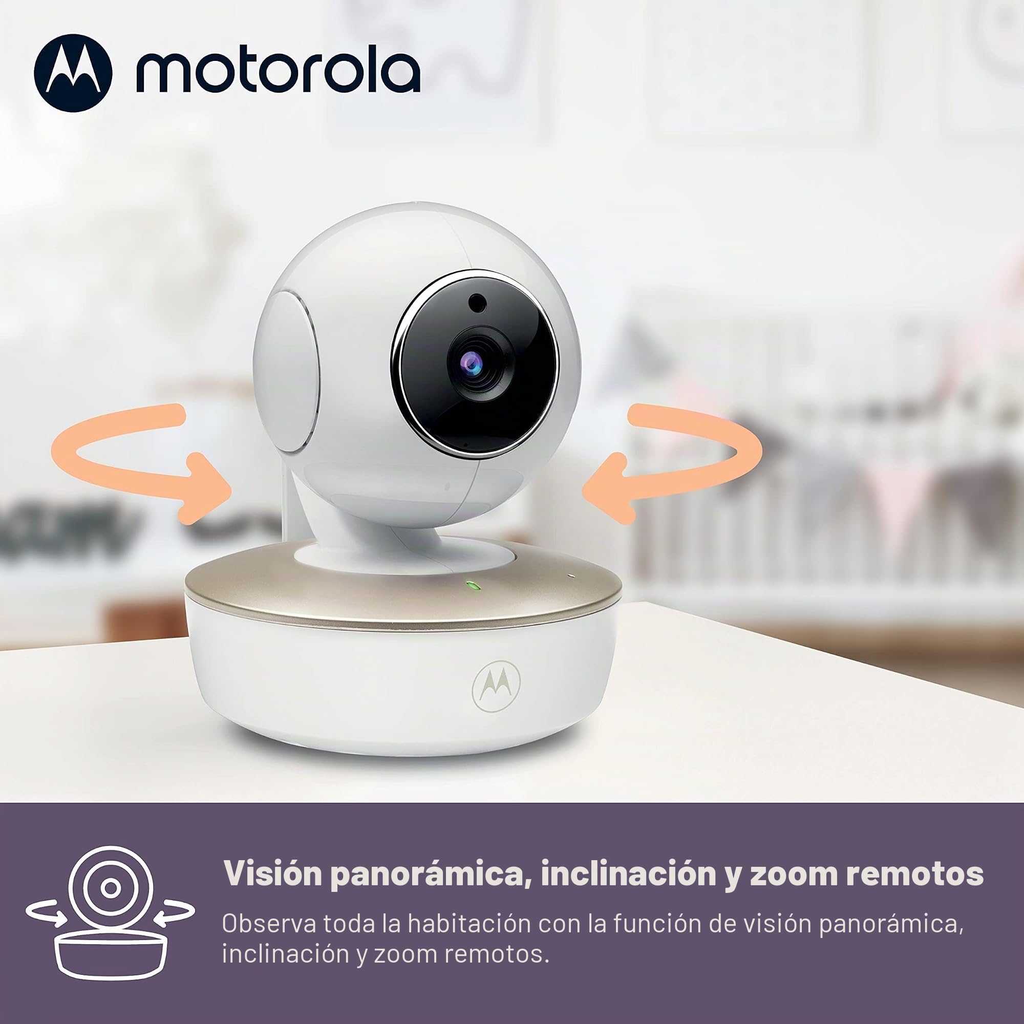 Motorola Nursery VM855 - Vigilabebés con conexión Wi-Fi con aplicación y unidad para padres de 5 pulgadas, visión nocturna, temperatura y conversación bidireccional, 480p, Sólo movimiento