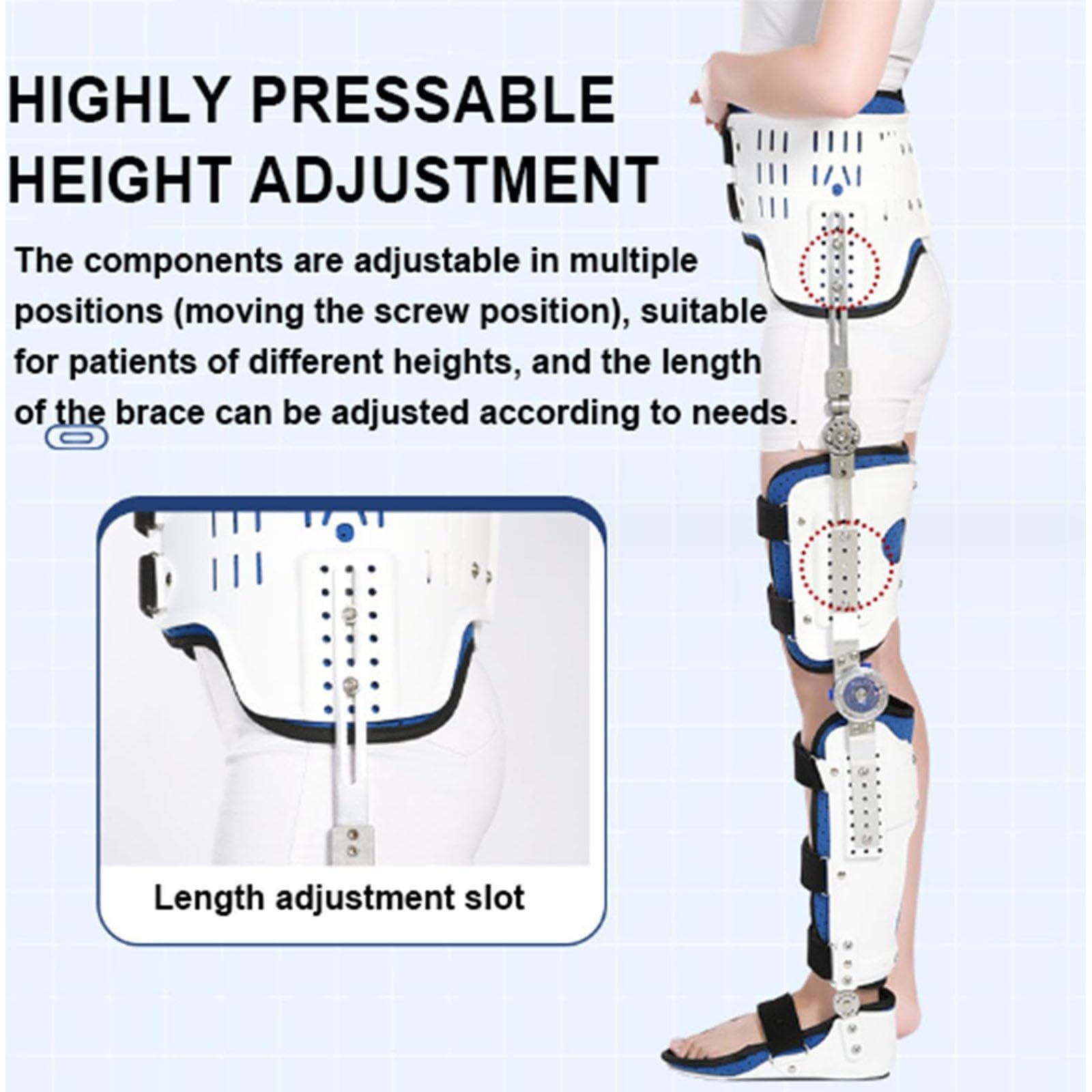 Ortezy Biodrowo-Kolanowe Ze Stopą I Butami Ortopedycznymi, Ortopedyczny Stabilizator Kolana, Regulowany Stabilizator Kolana Do Rehabilitacji Po Złamaniach Biodra, Stały Stabilizator Left-M