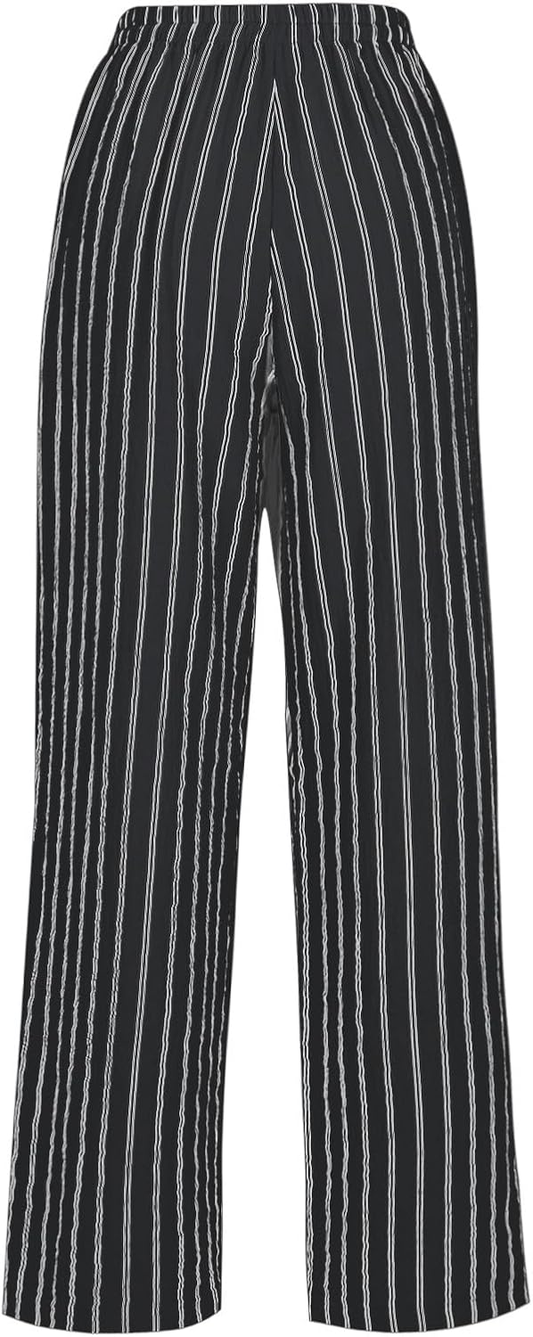FZYLQY Women's Summer Drawstring Waist Wide Leg Loose Cotton Linen Palazzo Pants 2026 Boho Beach Travel Vacation Outfits