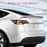 Ywooon Spoiler Wing for Tesla Model Y 2020-2024 Performance Rear Trunk Lip Tail Lid Accessories ABS (Glossy Carbon Fiber) - 3