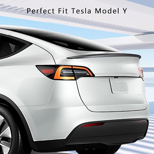 Ywooon Spoiler Wing for Tesla Model Y 2020-2024 Performance Rear Trunk Lip Tail Lid Accessories ABS (Glossy Carbon Fiber) - 3