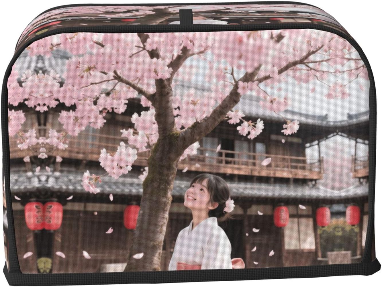 cherry blossoms Toaster Cover 2 Slice, Waterproof Bread Machine Covers with Pockets Universal Size Kitchen Small Appliance Cover with Handle, Dust and Fingerprint Protection