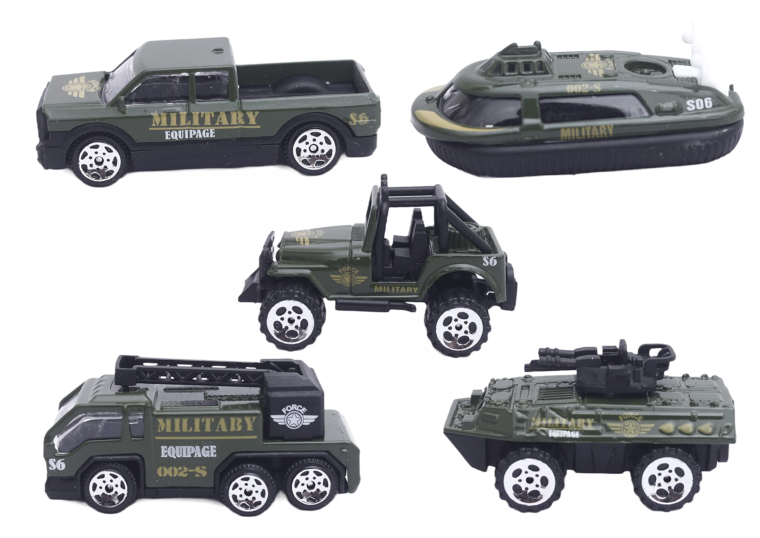 WOW Toys - Delivering Joys of Life|| Friction Military Cars Set || Die Cast Metal Cars with Plastic Parts, Pack of 5 Mini Cars, Green (B0C6XSB81F) Amazon Price History, Amazon Price Tracker