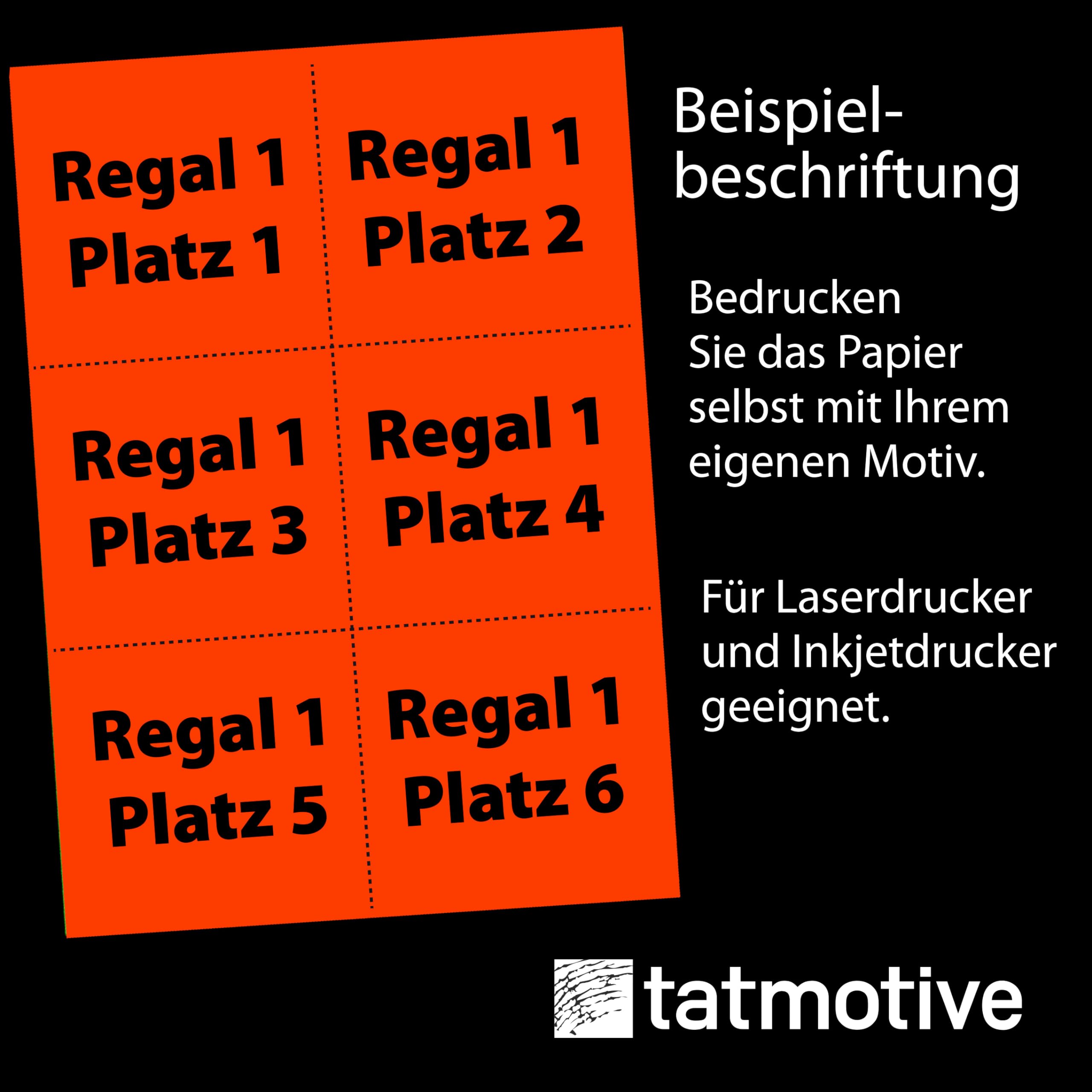 TATMOTIVE 500 Blatt Neonpapier Extrem Grell Rot A4 Leuchtpapier