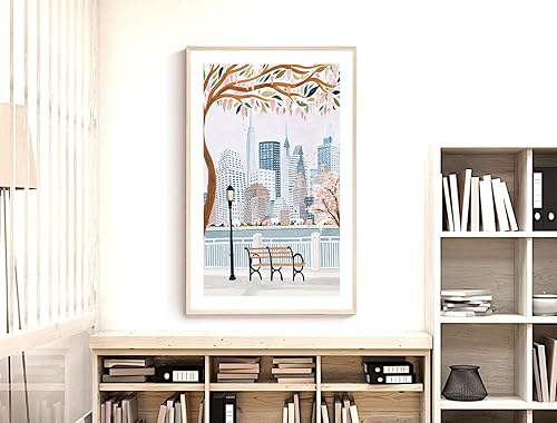 Vista 4 de Impresión artística de Nueva York, póster de Nueva York, línea de horizonte de Nueva York, impresión artística de América, póster de Nueva York