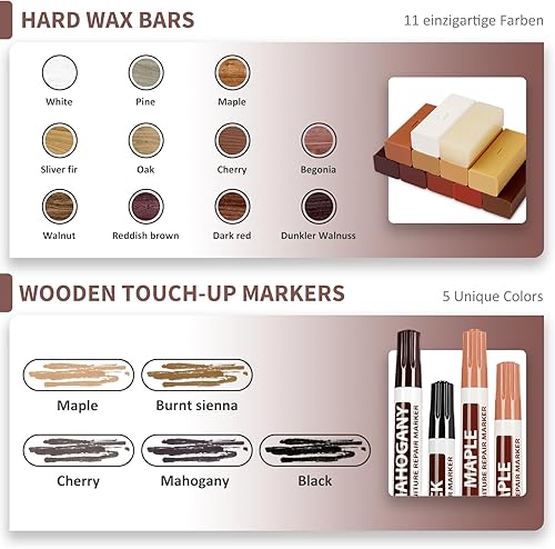 Miniatura 2 de Kit de reparación de piso, kit de reparación de piso de vinilo de madera dura laminado con bolígrafo de calor, marcador de retoque manual para