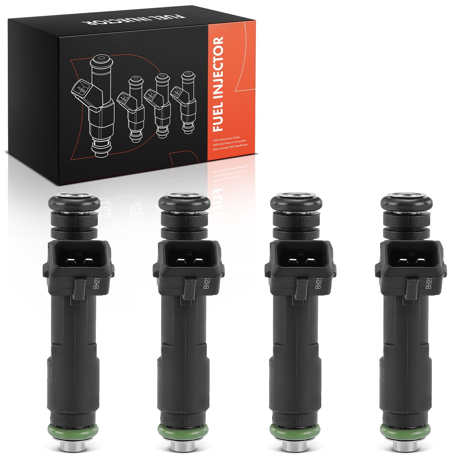 Frankberg 4x Valvole di iniezione Ugello di iniezione Compatibile con Spark M300 1.2 Aveo/Kalos Berlina T250 T255 1.2 Spark M300 1.2 LPG Aveo/Kalos Berlina T250 T255 1.2 LPG Replace# FJ1332,25186566