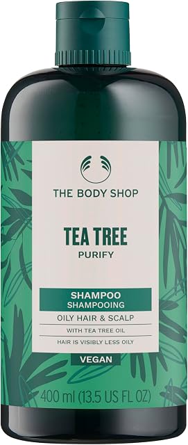 The Body Shop Tea Tree Purifying & Balancing Shampoo 400ml, Clarifying Shampoo for Oily Hair & Scalp with Community Fair Trade Tea Tree Oil, Rebalances Excess Oil Without Stripping, Vegan