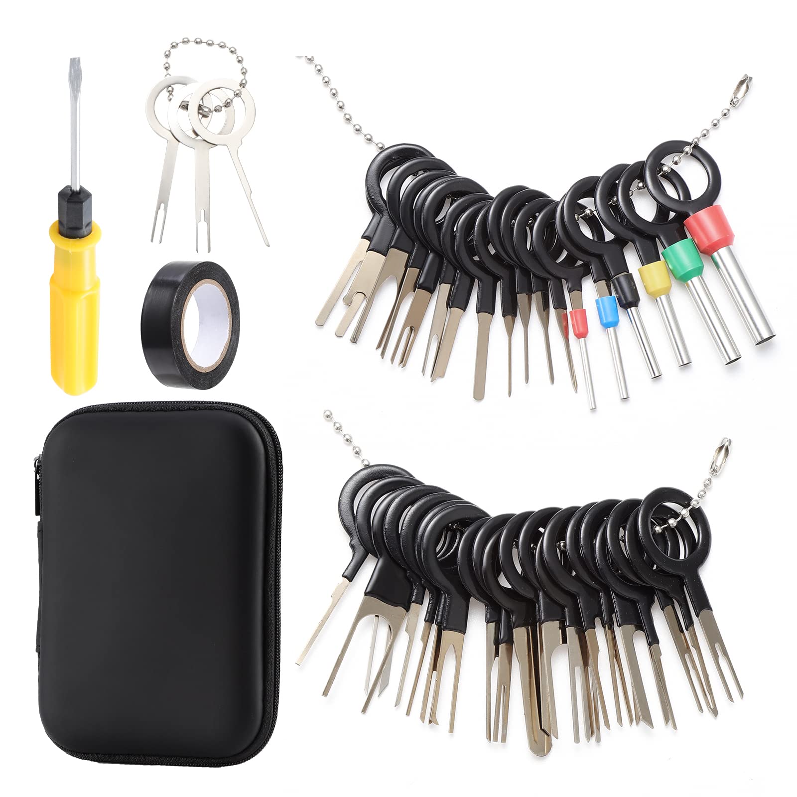 WiMas 41 Pieces Terminal Removal Tool Kit for Car, Terminal Release Key Extractor Tools Wire Connector Pin Extractor Puller Repair Remover Key Tools