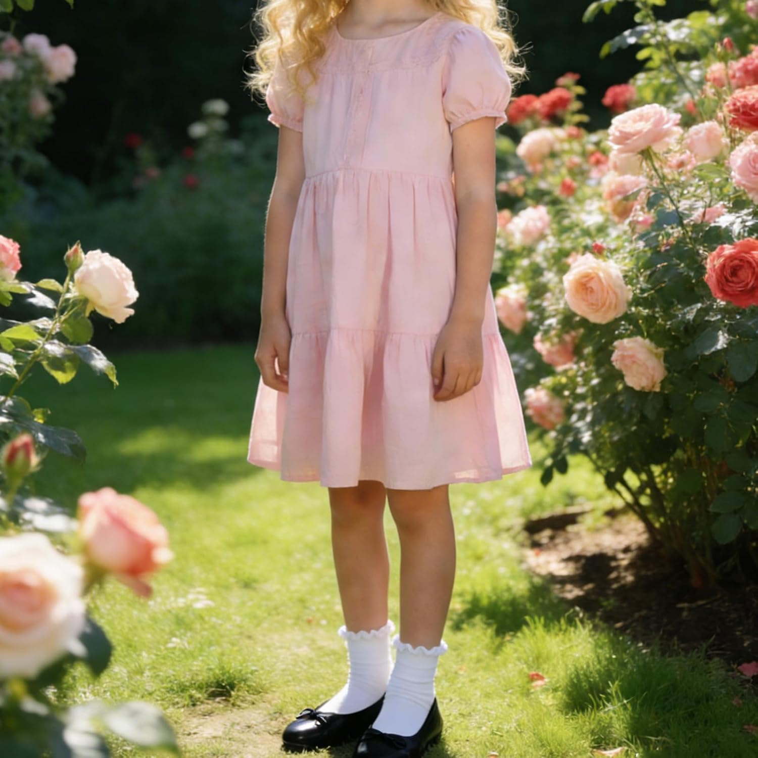 Bemeol Girls Ruffle Socks 10 Pairs Ruffle Socks for Girls Uniform School Frilly Dress Cotton Crew Sock
