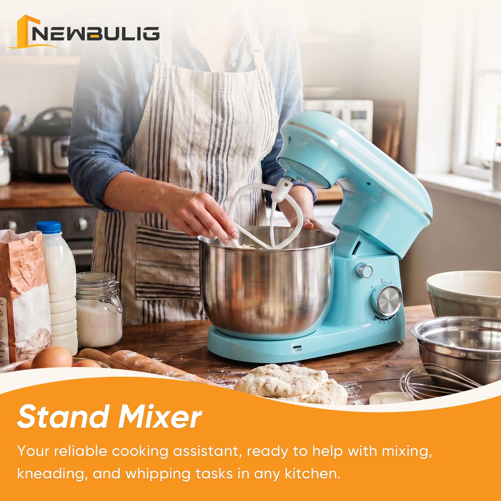 NEWBULIG Stand Mixer 6.3QT, Kitchen Electric Mixers Alternative view 7