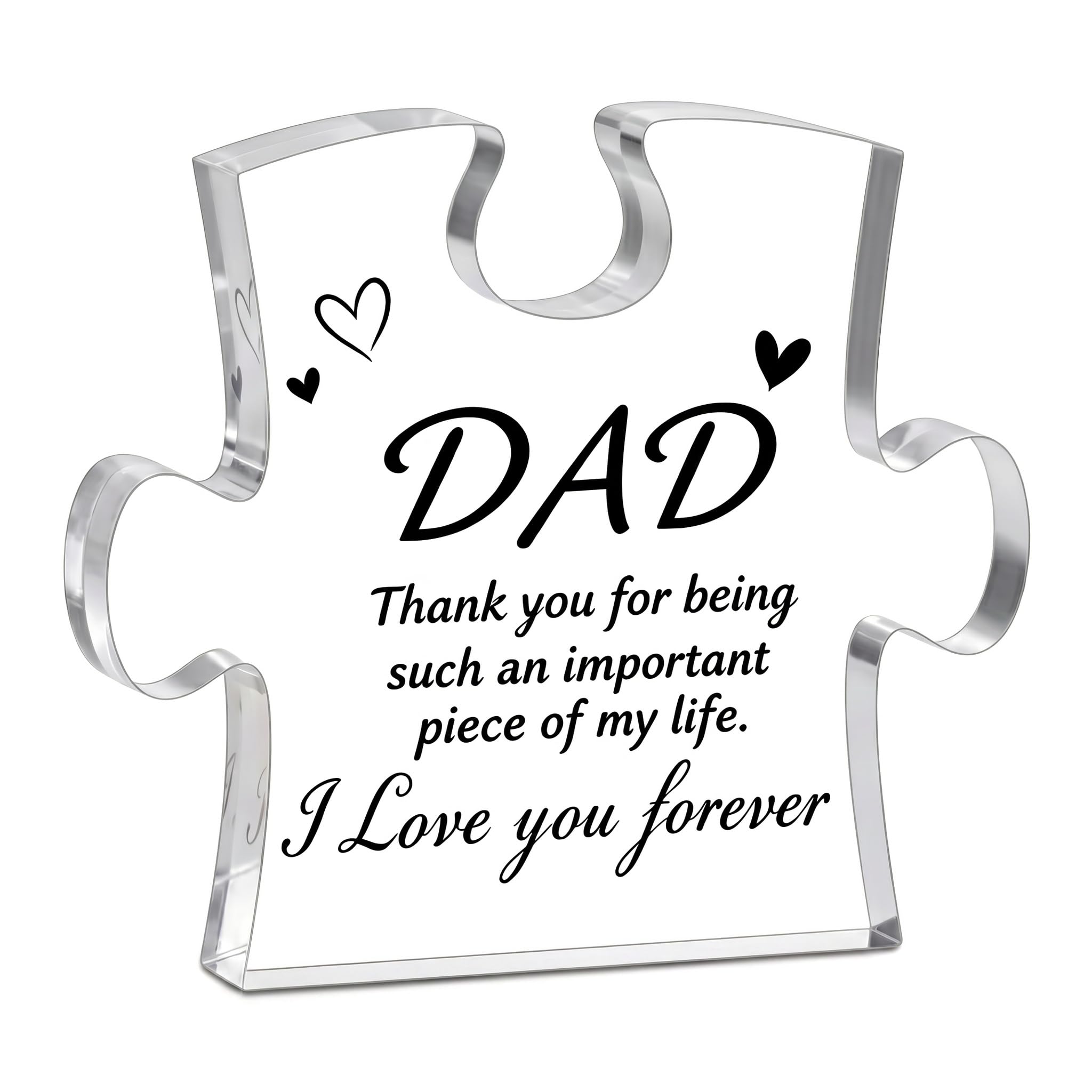 Dad Gifts, Gifts for Fathers Day from Daughter or Son, personalised Acrylic Puzzle Plaque, Best Gift for Dad and Him on Birthday or Christmas, Unusual Present to Men, Husband, Daddy, stepdad