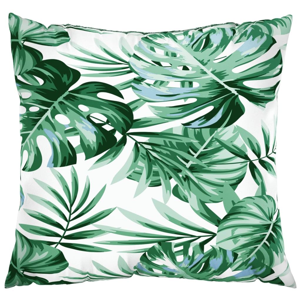 Set di 4 cuscini per divano da 60 x 60 cm, motivo a foglie, in poliestere, in fibra cava, impermeabili, per giardino, balcone, soggiorno